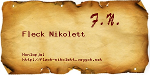 Fleck Nikolett névjegykártya